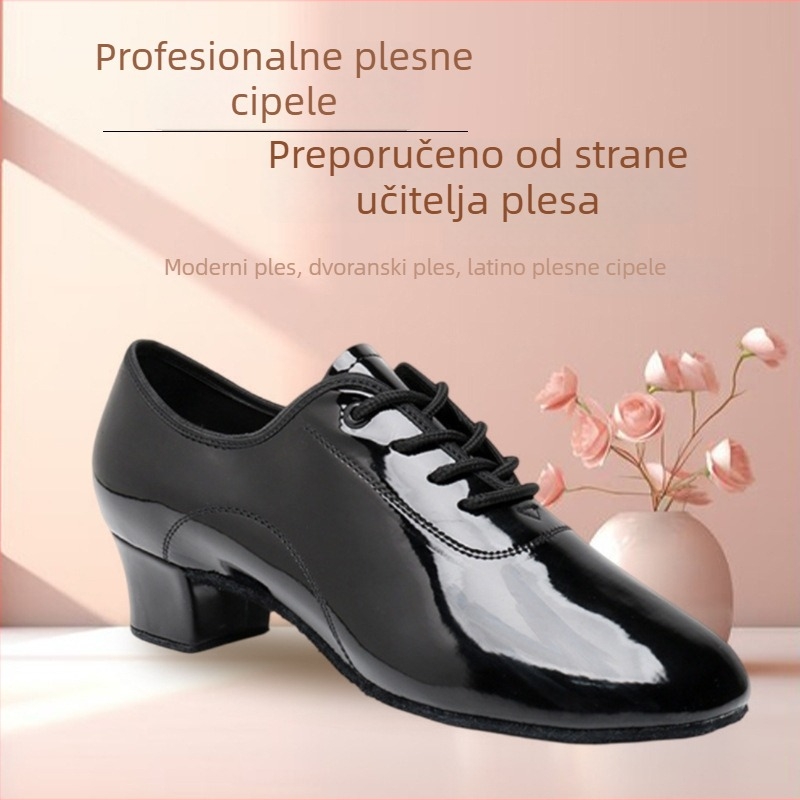 Muške latinske plesne cipele, 2025 novi model, mekane potplate, crne, cipele za trening i nastupe