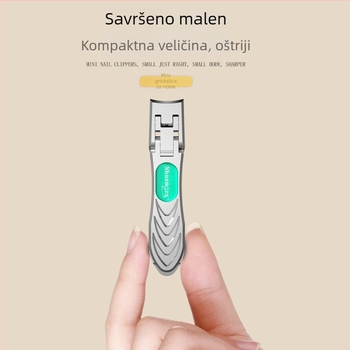 Mini prenosne kliješta za nokte s brelokom – sklopiva, nehrđajući čelik, veliki otvor