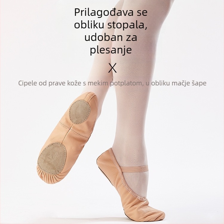 Baletanke za djevojčice, cipice s mekanom potplatom, dječje plesne cipele s dizajnom mačjih šapa, joga tenisice od svinjske kože