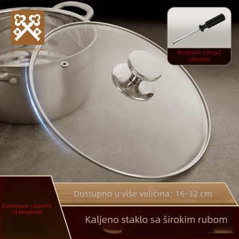 Prozirni poklop za lonac od kaljenog stakla, otporan na visoke temperature i lomljenje