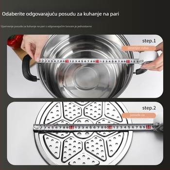 Nerđajući čelična posuda za parenje i rešetka za lonce i wokove