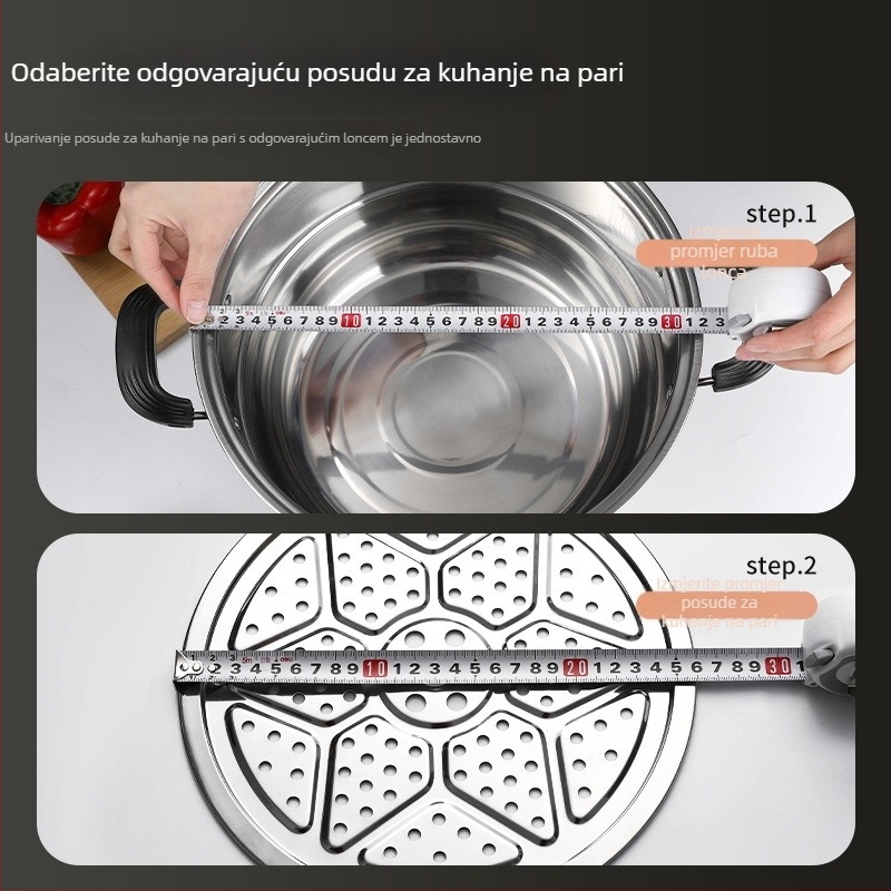 Nerđajući čelična posuda za parenje i rešetka za lonce i wokove