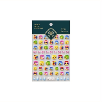 Moderne naljepnice za nokte s cartoon emoji, M1316, šareni gradient avatara dizajn