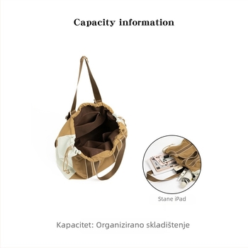 CKKUI Nylon ruksak s kontrastnim šnurlama – velika kapaciteta, Tote torba, proljeće 2025