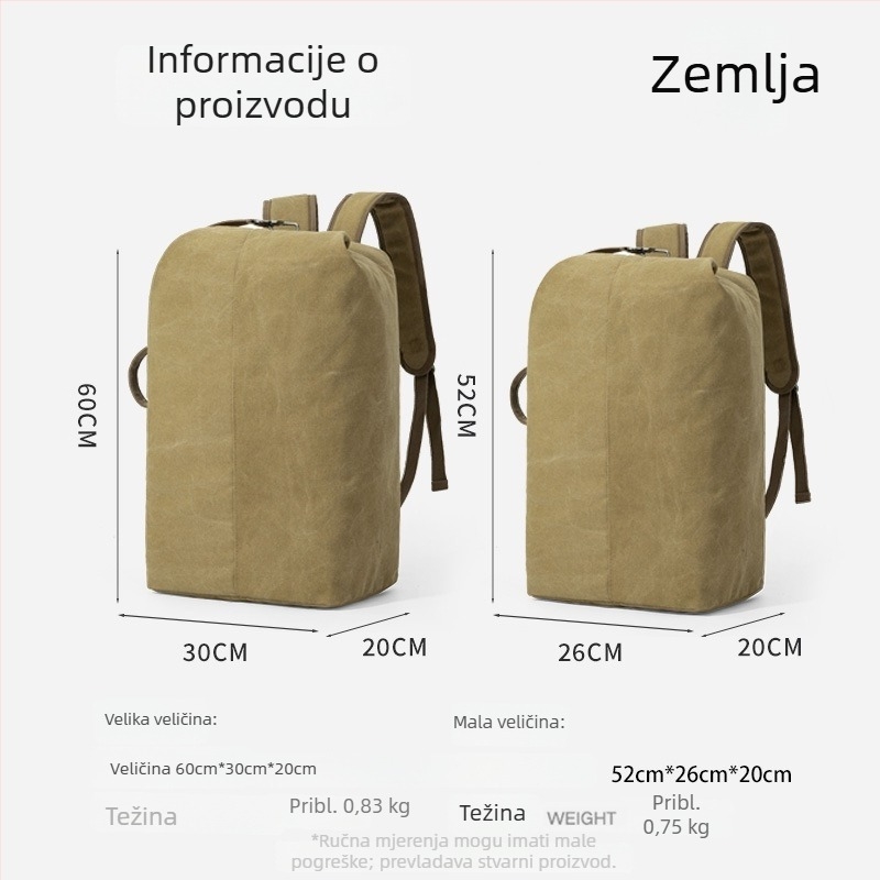 Unisex platneni ruksak s dizajnom kanta, kapaciteta 20–35 L, za planinarenje i putovanja