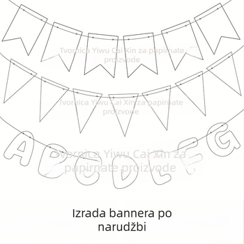 Rođendanski trokutasti banner zastavice – papirnate zastavice za rođendan, prilagodljiva boja