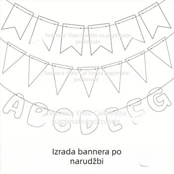 Rođendanski trokutasti banner zastavice – papirnate zastavice za rođendan, prilagodljiva boja