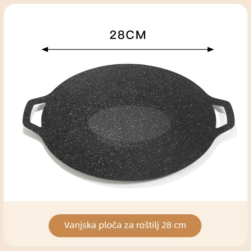 Vanjska ploča za roštilj na kazetnu ploču, roštiljna posuda, ploča Maifan kamena za kućnu upotrebu, Korejska Teppanyaki željezna ploča, indukcijska tava