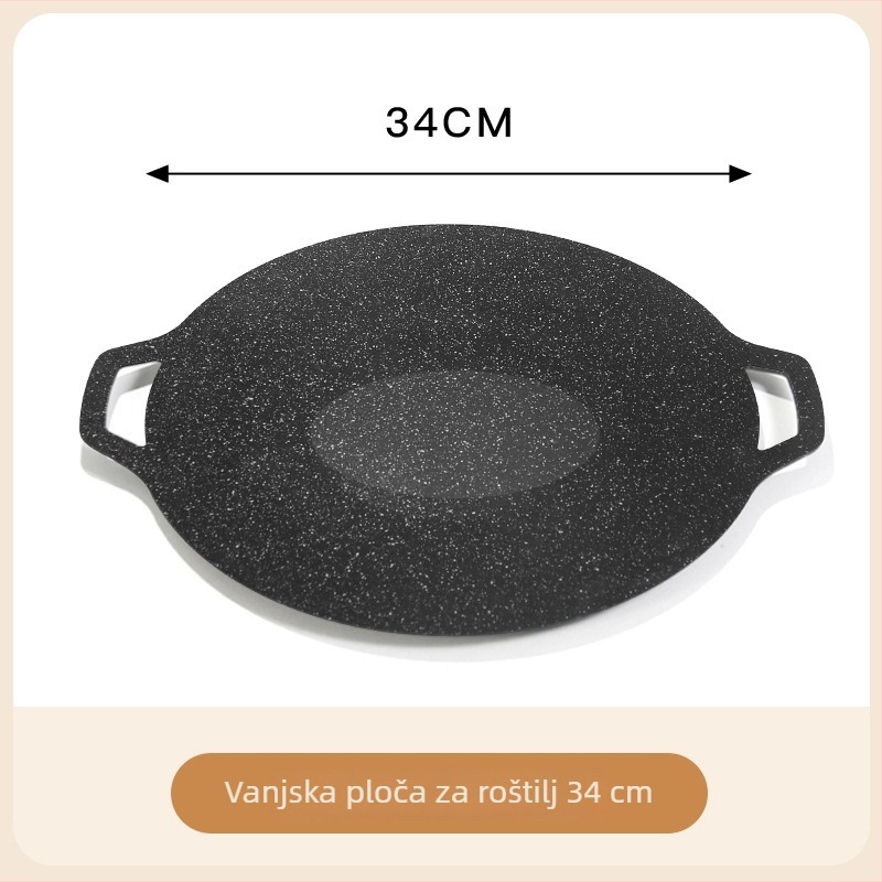 Vanjska ploča za roštilj na kazetnu ploču, roštiljna posuda, ploča Maifan kamena za kućnu upotrebu, Korejska Teppanyaki željezna ploča, indukcijska tava