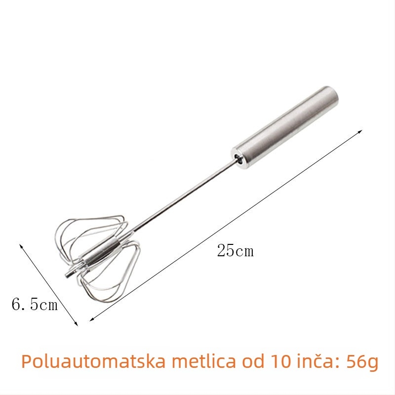 Jiaju ručni rotirajući tučak za jaja, 10–12 inča, za kreme i umake