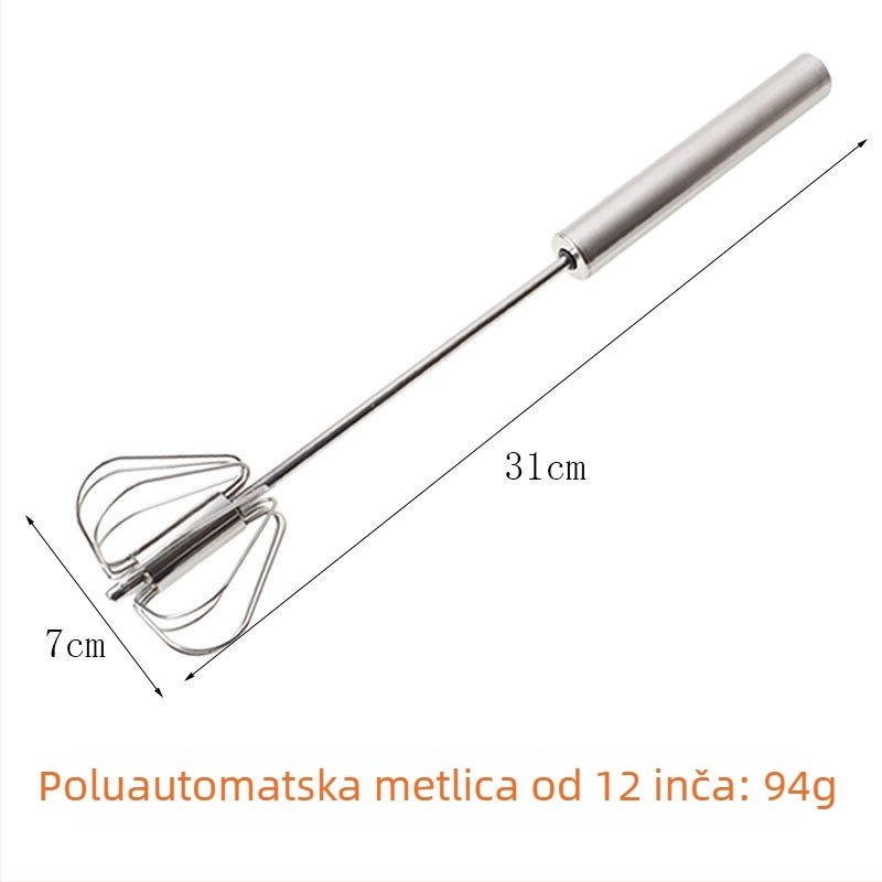 Jiaju ručni rotirajući tučak za jaja, 10–12 inča, za kreme i umake