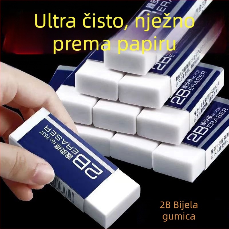 2B gumica za učenike – bez tragova, bez prašine, za crtanje