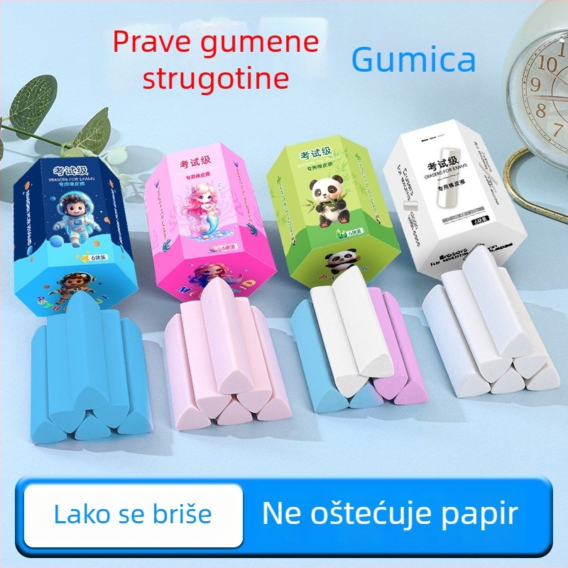 Šarolika trokutasta gumica za osnovnu školu, 2B, velika za djecu