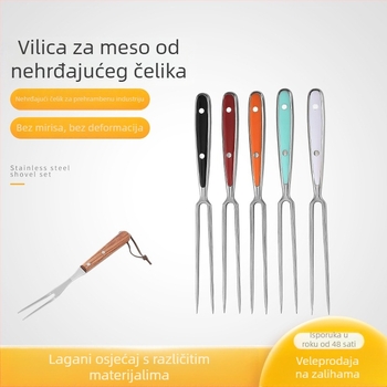 Nehrđajuća čelična vilica za roštilj, velika kućna vilica za vanjsko roštiljanje, razne veličine
