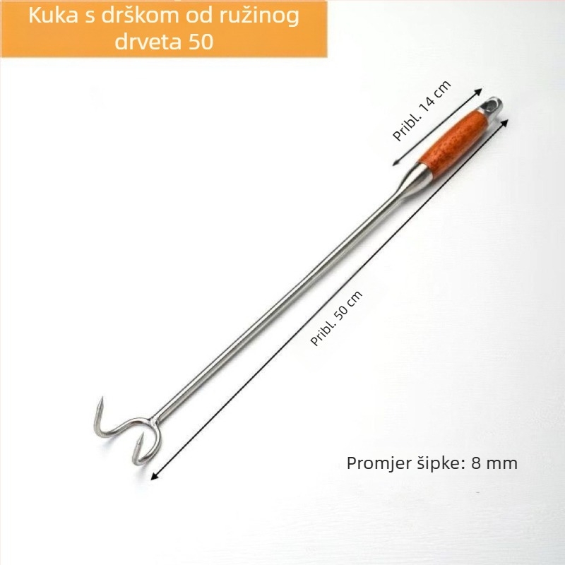 Kuka za meso od nehrđajućeg čelika s dugim držkom za roštilj