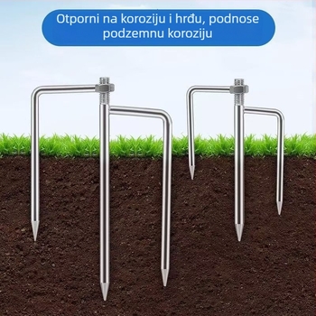 Galvanizirani šesterokutni zemljani kolac za ribolovni kišobran