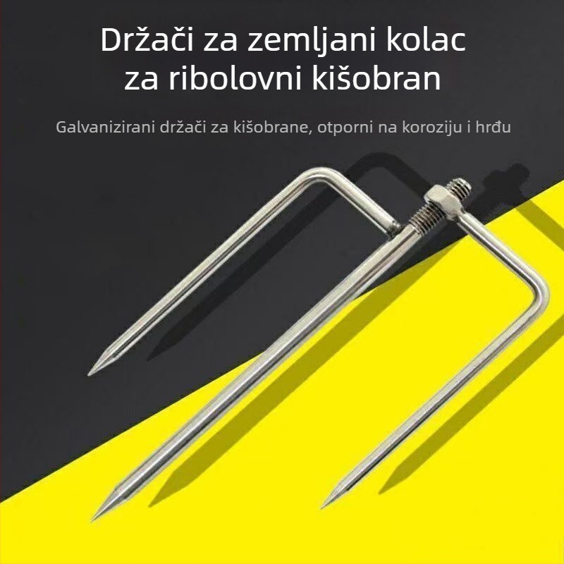 Galvanizirani šesterokutni zemljani kolac za ribolovni kišobran