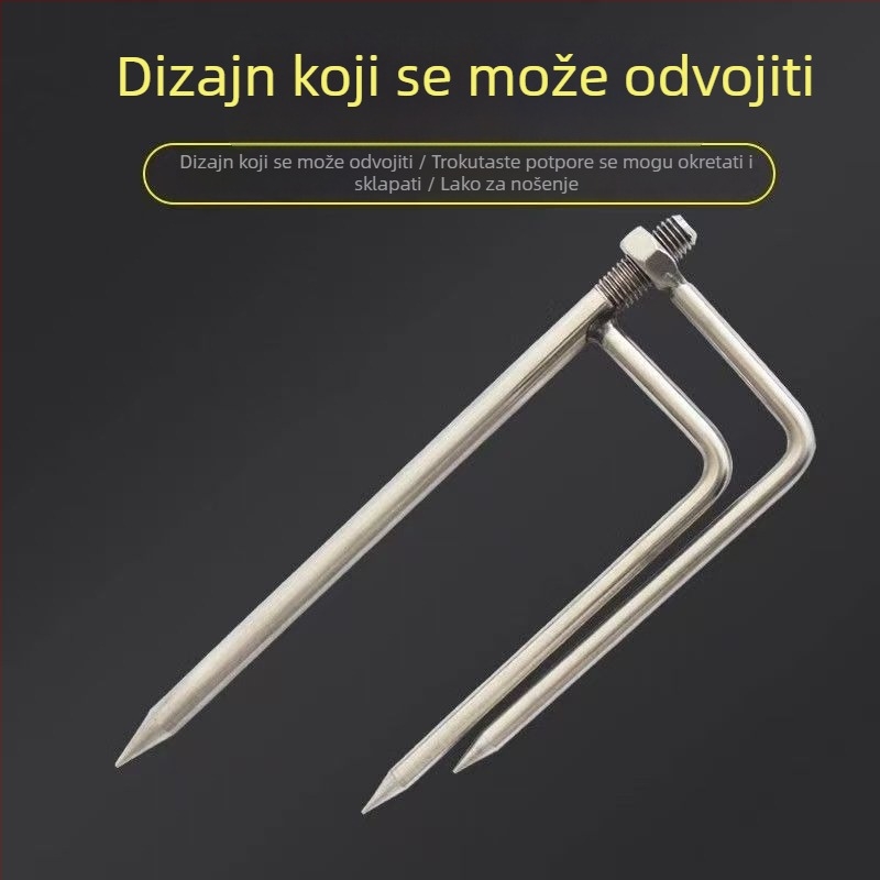 Galvanizirani šesterokutni zemljani kolac za ribolovni kišobran