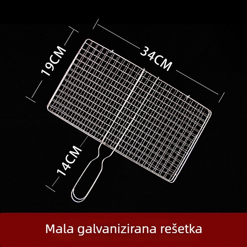 Nehrđajući čelik mreža za roštilj s klipsama za ribu i povrće, roštiljska rešetka