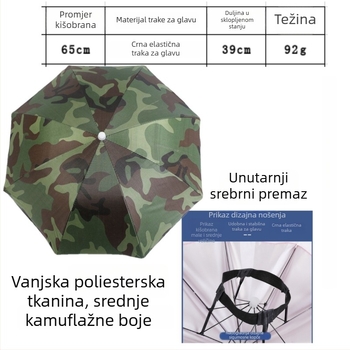 Maskirani kišobran šešir, promjer 65 cm