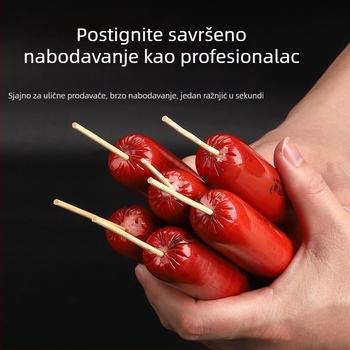 Šaširi kobasica s premazom škroba, hrskave kobasice za roštilj — brzo nabijanje na štapiće