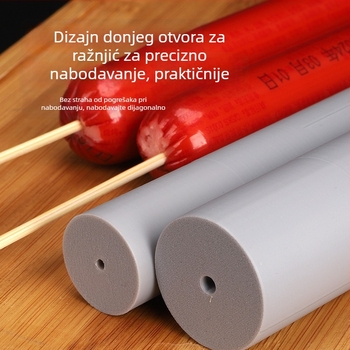 Šaširi kobasica s premazom škroba, hrskave kobasice za roštilj — brzo nabijanje na štapiće