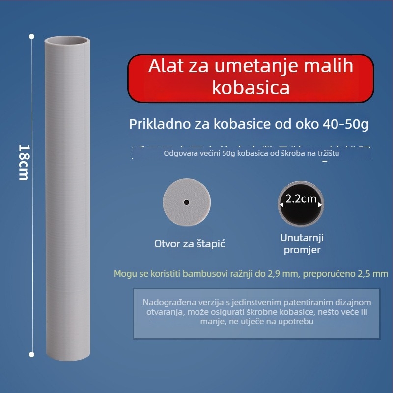 Šaširi kobasica s premazom škroba, hrskave kobasice za roštilj — brzo nabijanje na štapiće