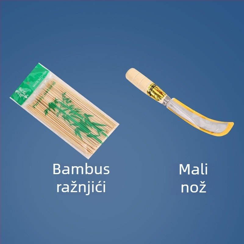 Šaširi kobasica s premazom škroba, hrskave kobasice za roštilj — brzo nabijanje na štapiće