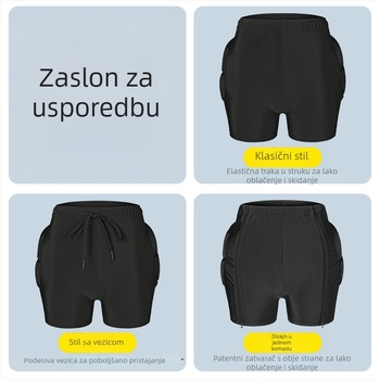 Dječji set zaštite za rolanje i skijanje: zaštita za lakat, koljena, bokove i zaštitne hlače.
