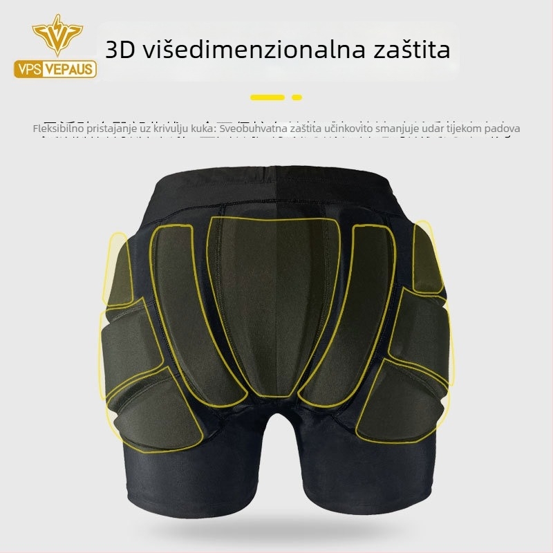Dječji set zaštite za rolanje i skijanje: zaštita za lakat, koljena, bokove i zaštitne hlače.