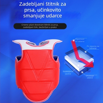Taekwondo štitnik za prsa s trakama na leđima – komplet zaštite, ojačan