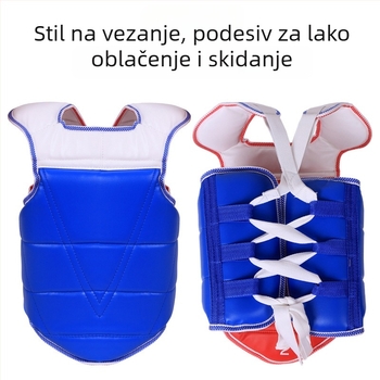 Taekwondo štitnik za prsa s trakama na leđima – komplet zaštite, ojačan
