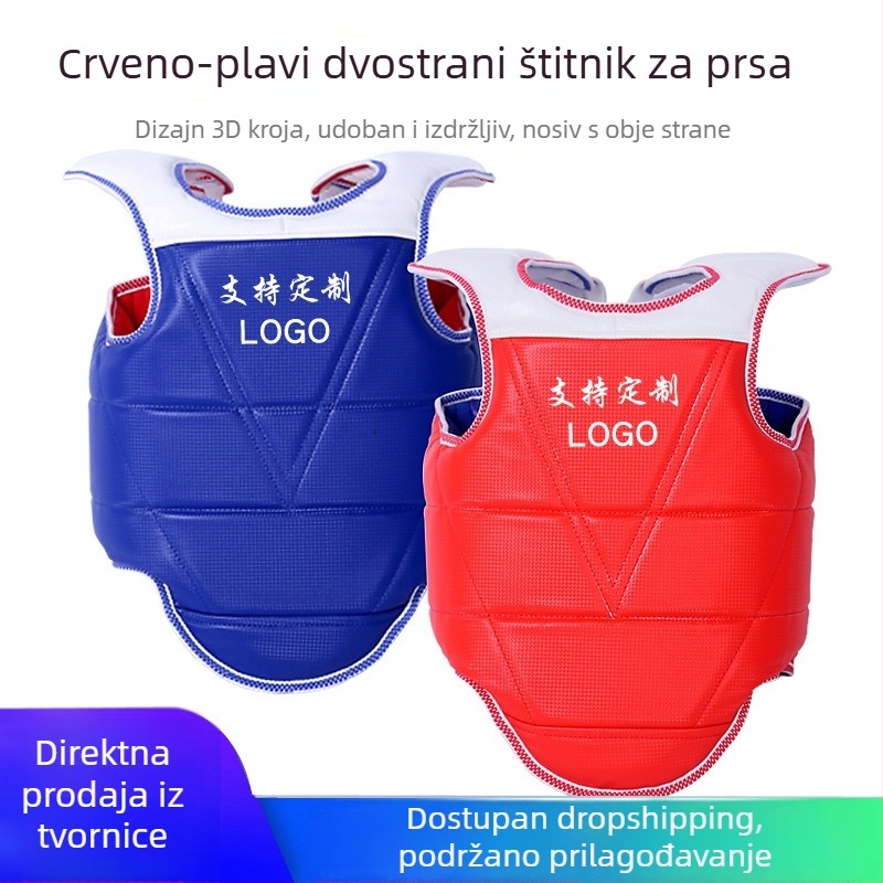 Taekwondo štitnik za prsa s trakama na leđima – komplet zaštite, ojačan