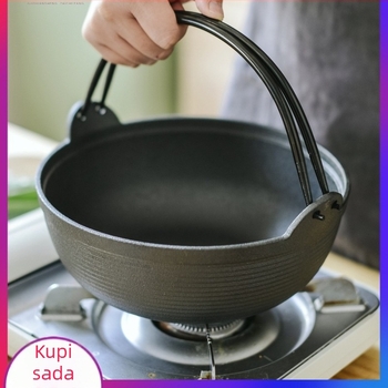 Lijevani lonac bez premaza, debelog dna, japanskog stila Sukiyaki, mali wok i posuda za juhu