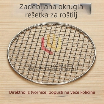 Okrugla rešetka od nehrđajućeg čelika za roštilj na ugljen, debela i ojačana, mreža za parenje, za unutarnju i vanjsku upotrebu, ploča za odvajanje ugljena