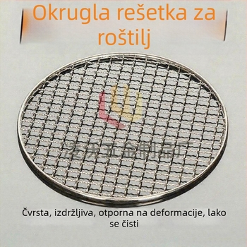 Okrugla rešetka od nehrđajućeg čelika za roštilj na ugljen, debela i ojačana, mreža za parenje, za unutarnju i vanjsku upotrebu, ploča za odvajanje ugljena