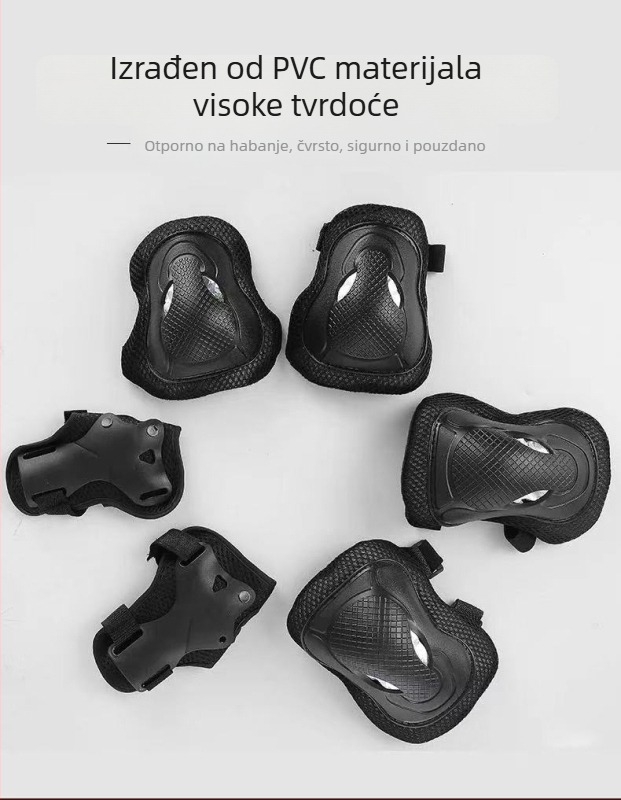Šestodijelni zaštitni set za rolanje s dizajnom Bull's-eye i Bull-head; pogodan za rolanje, balansna vozila, bicikle i skijanje; unisex za odrasle.