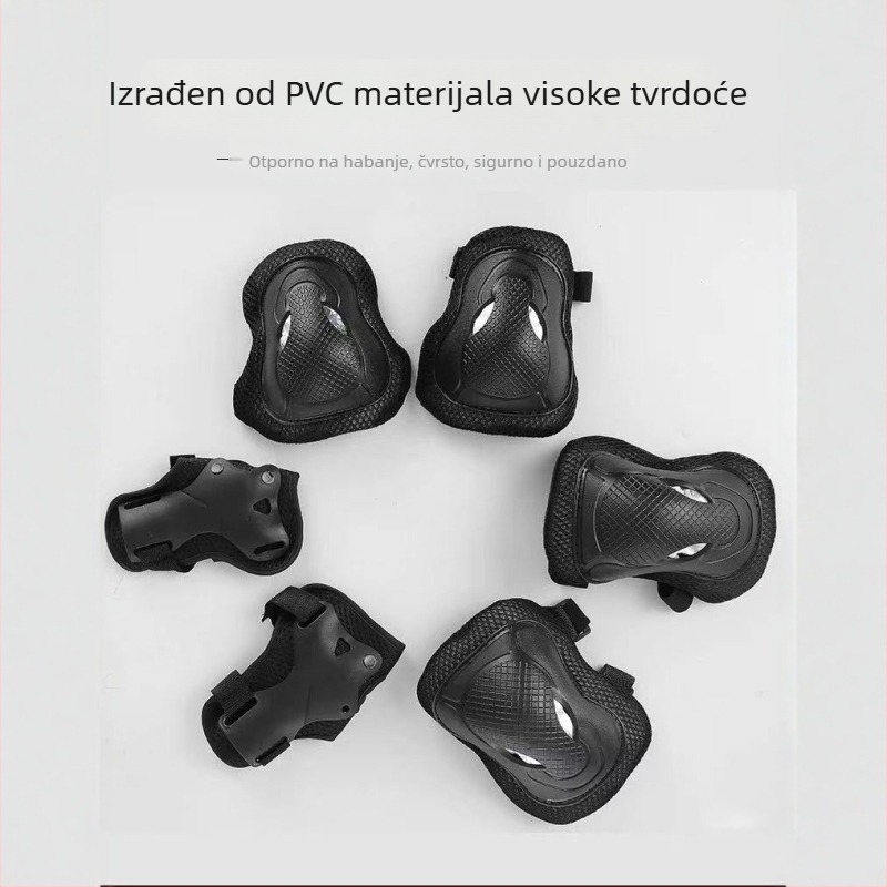 Šestodijelni zaštitni set za rolanje s dizajnom Bull's-eye i Bull-head; pogodan za rolanje, balansna vozila, bicikle i skijanje; unisex za odrasle.
