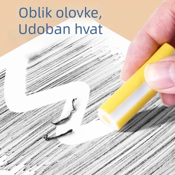 Gumica u obliku olovke za prvake; bez ogrebotina, izuzetno čista i mekana; kompatibilna s olovkama 2B i 4B