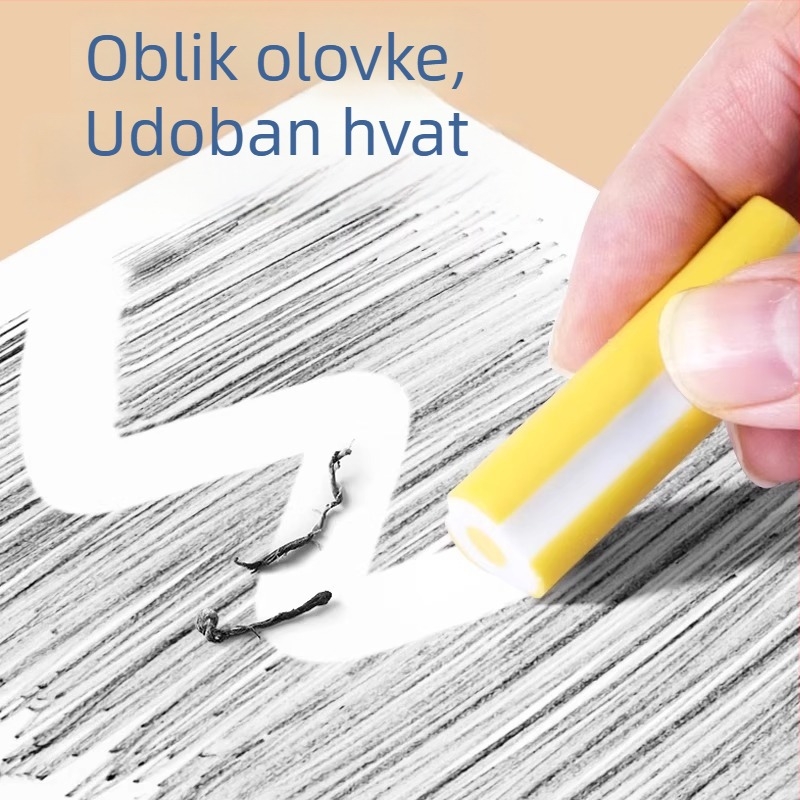 Gumica u obliku olovke za prvake; bez ogrebotina, izuzetno čista i mekana; kompatibilna s olovkama 2B i 4B