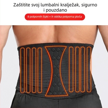 Fitness pojas za struk s kompresijskom podrškom, prozračan i elastičan
