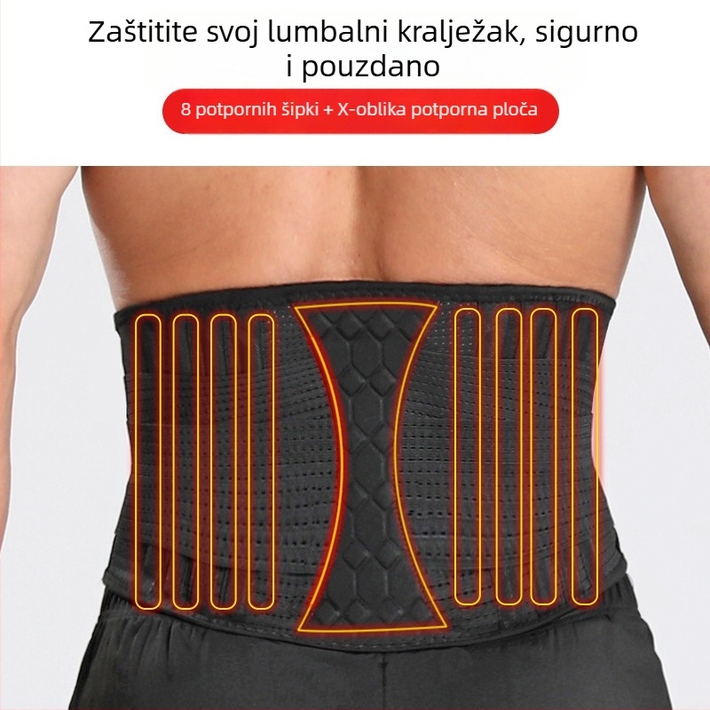 Fitness pojas za struk s kompresijskom podrškom, prozračan i elastičan