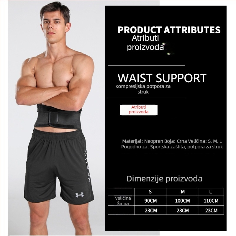 Fitness pojas za struk s kompresijskom podrškom, prozračan i elastičan