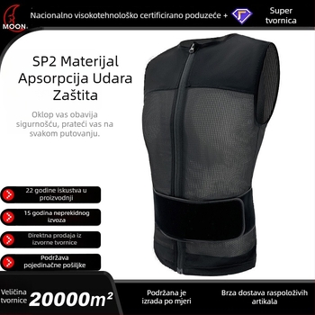 MOON Unisex zaštitna majica za biciklizam i skijanje, s zaštitom leđa i struka, bez rukava