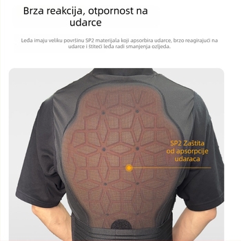MOON Unisex zaštitna majica za biciklizam i skijanje, s zaštitom leđa i struka, bez rukava