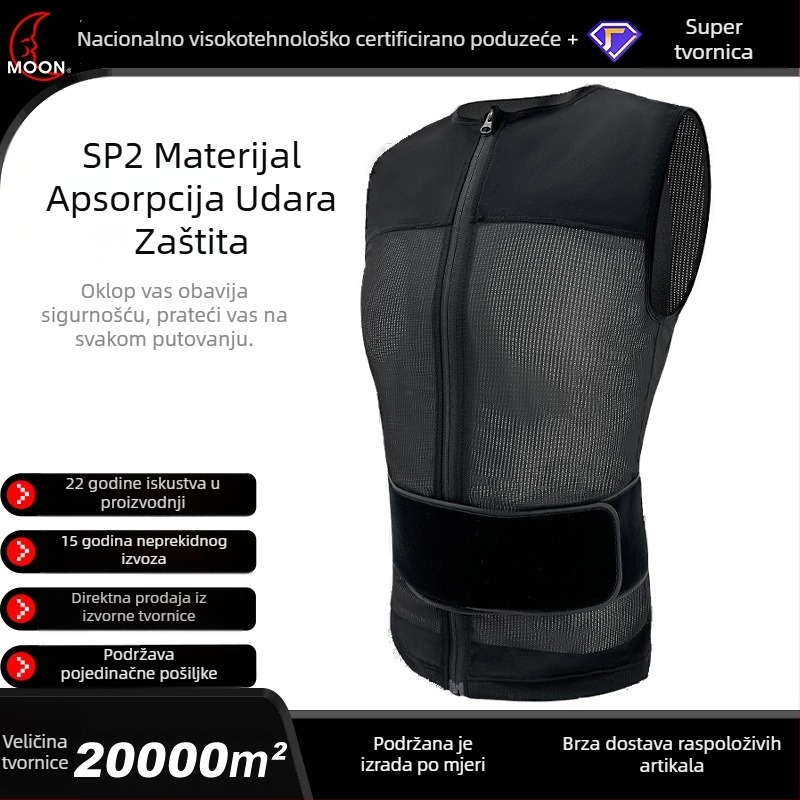 MOON Unisex zaštitna majica za biciklizam i skijanje, s zaštitom leđa i struka, bez rukava