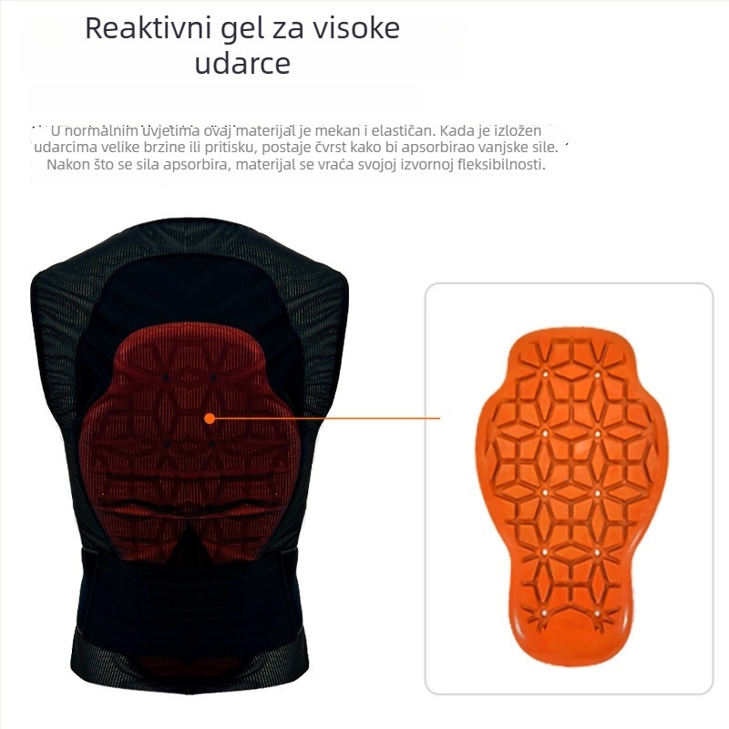 MOON Unisex zaštitna majica za biciklizam i skijanje, s zaštitom leđa i struka, bez rukava