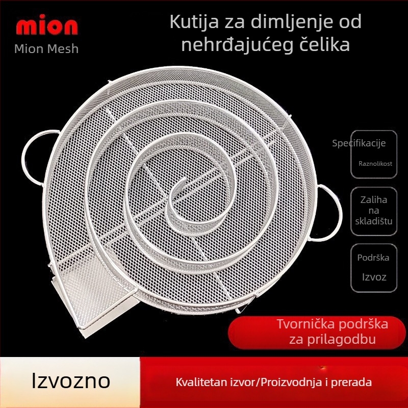 Okružna posuda za dimljenje od nehrđajućeg čelika za BBQ, generator hladnog dimljenja, kutija za dimljenje i vanjski držač začina