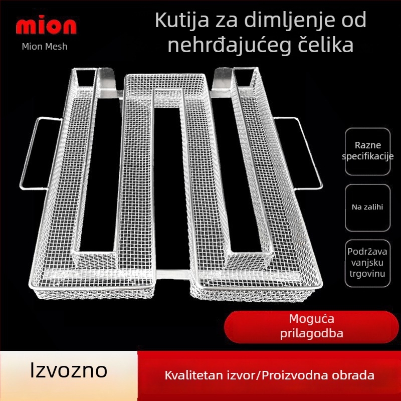Okružna posuda za dimljenje od nehrđajućeg čelika za BBQ, generator hladnog dimljenja, kutija za dimljenje i vanjski držač začina