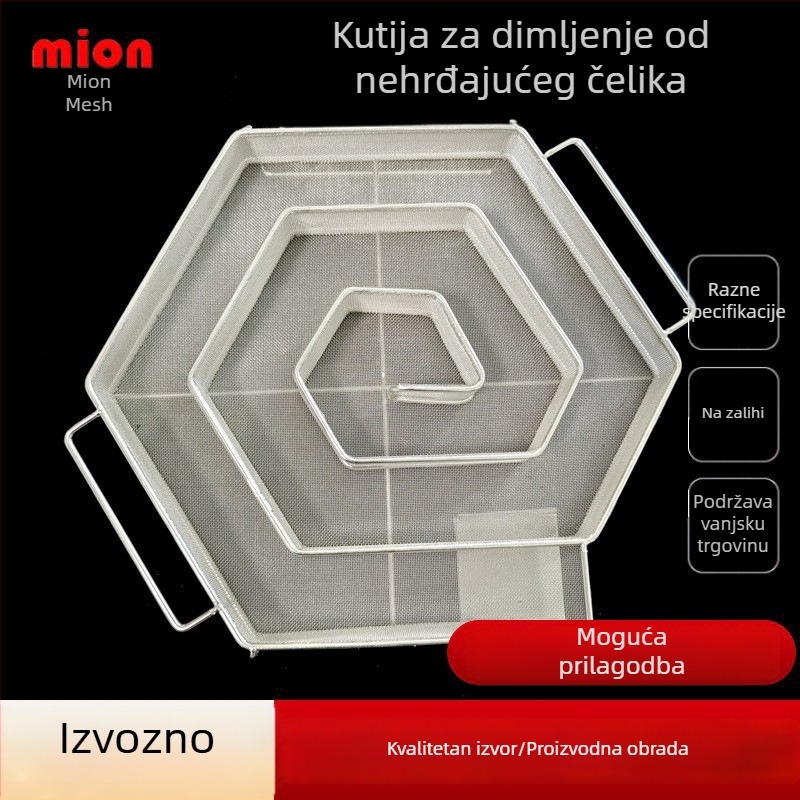 Okružna posuda za dimljenje od nehrđajućeg čelika za BBQ, generator hladnog dimljenja, kutija za dimljenje i vanjski držač začina
